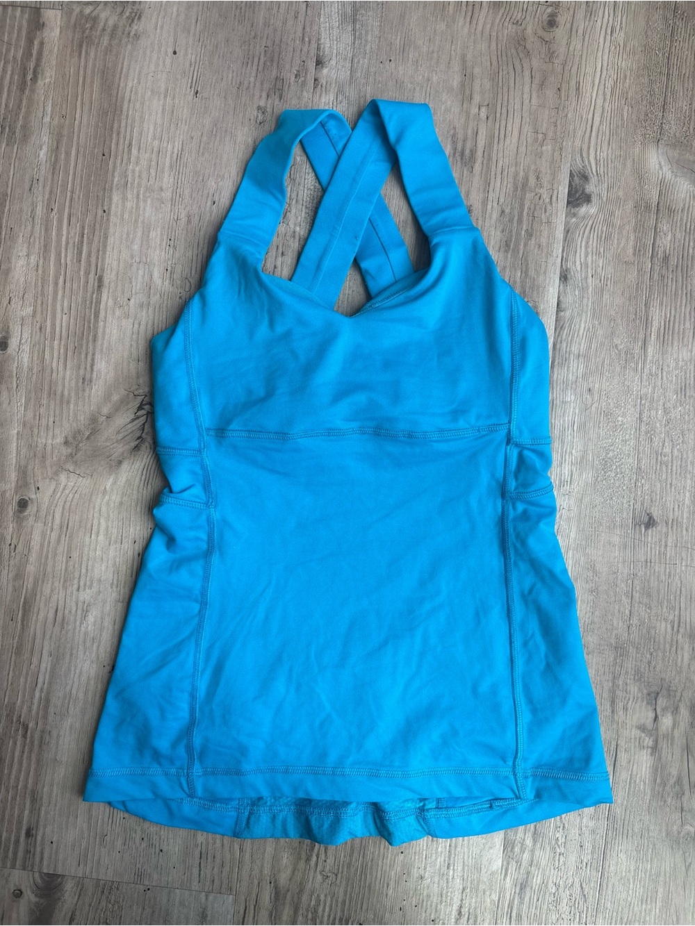 lululemon athletica Bright Turquoise Blue Crisscross Tank Top